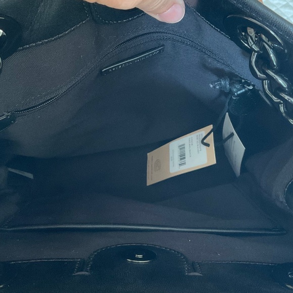 Rebecca Minkoff Edie Large Bucket Bag NWT Natural Woven Straw with Black Trim - Picture 6 of 12